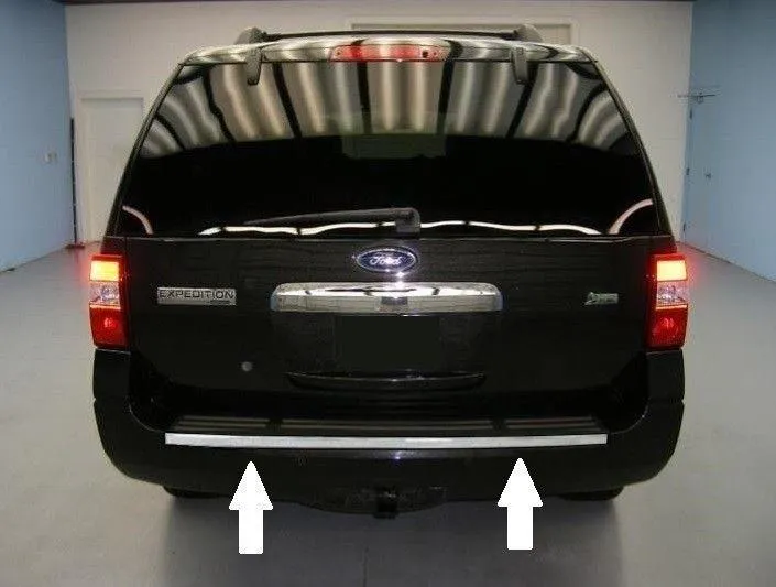 2007-2016 Ford Expedition Chroom Rear Bumper Trim Tailgate Molding Package