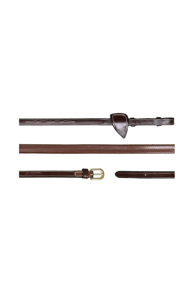 D Collection 1/2 Gummi Reins Brown C