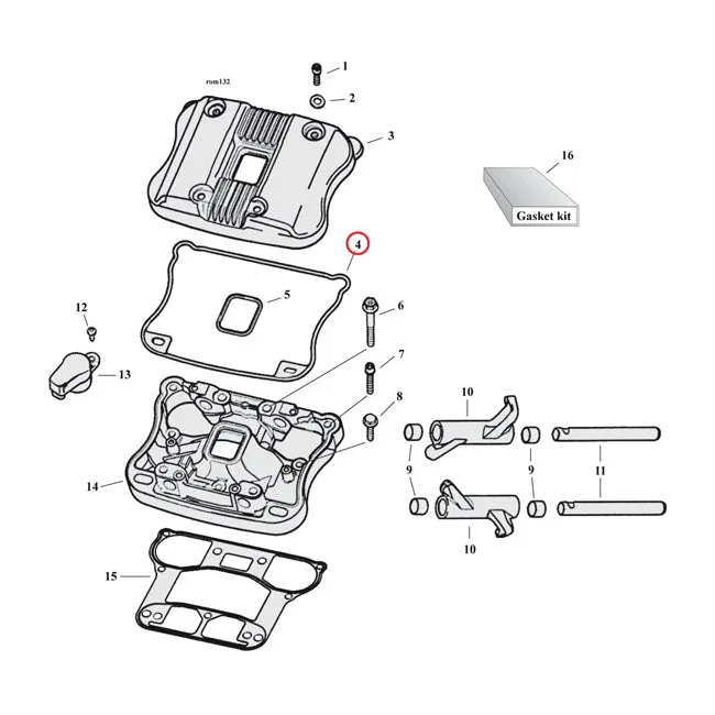 Cometic Gaskets, Lower Rckr Cvr. Rubberen Harley-Davidson - 6-gang