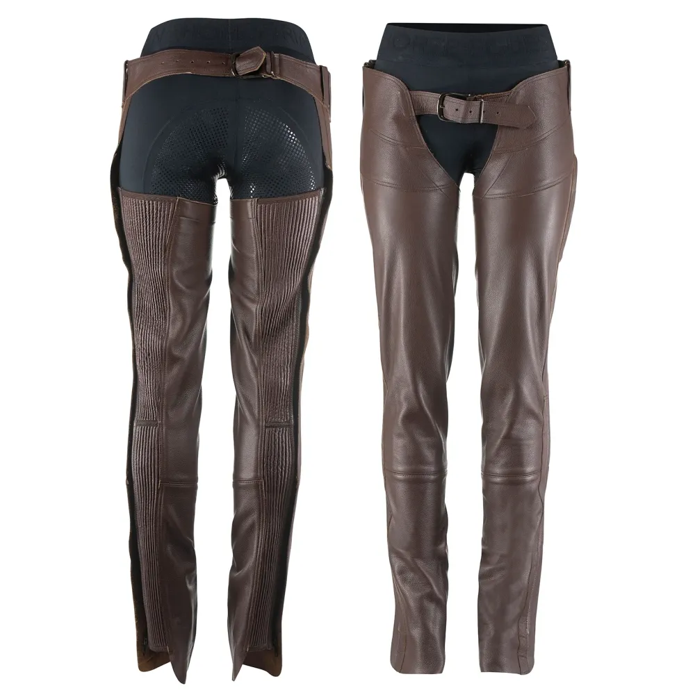Blake Leather Full Chaps Dark Brown M