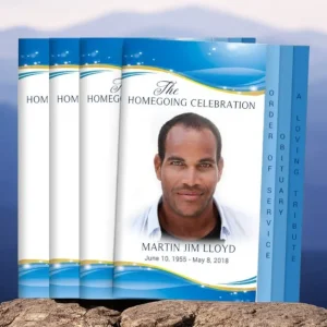 Distinguished 8-Sided Graduated Funeral Program Design & Print (Pack 50)