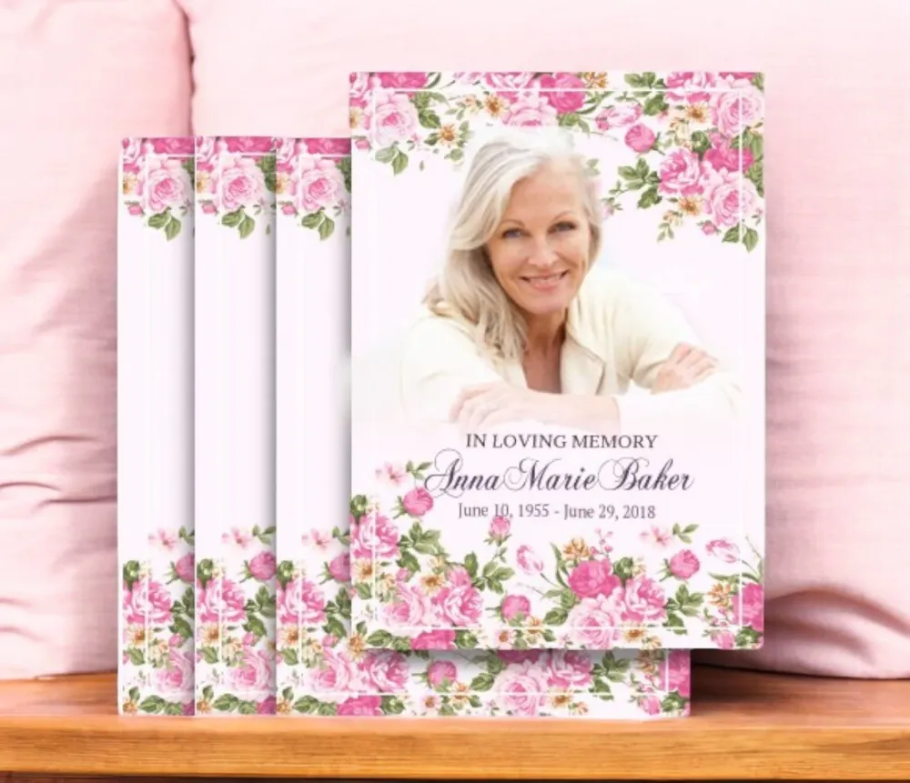 Full Bloom Funeral Postcard Design & Print (Pack 50) Heavy Duty constructie