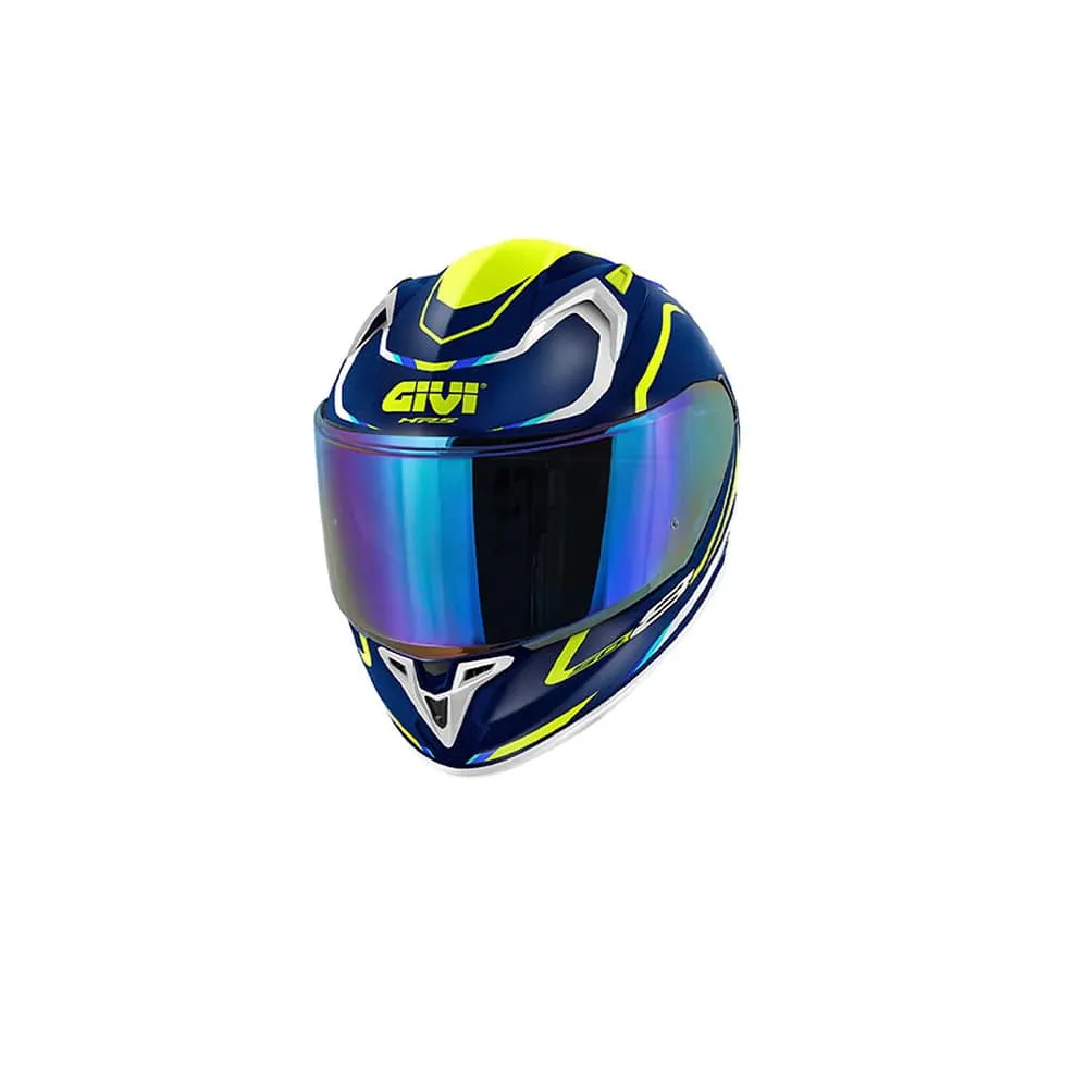 GIVI 50.8 MACH1 Moto Integral Casco Blanco Negro Amarillo - Directe Montage Azu