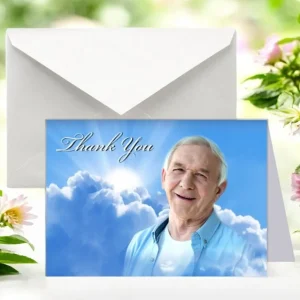 Rising Sun Funeral Thank You Card Design & Print (Pack 50) Heavy Duty constructie