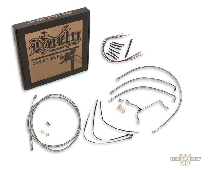 13" Bagger Ape Cable Kit Stainless Rvs Clear Coat Cruise Control Non-ABS Harley-Davidson