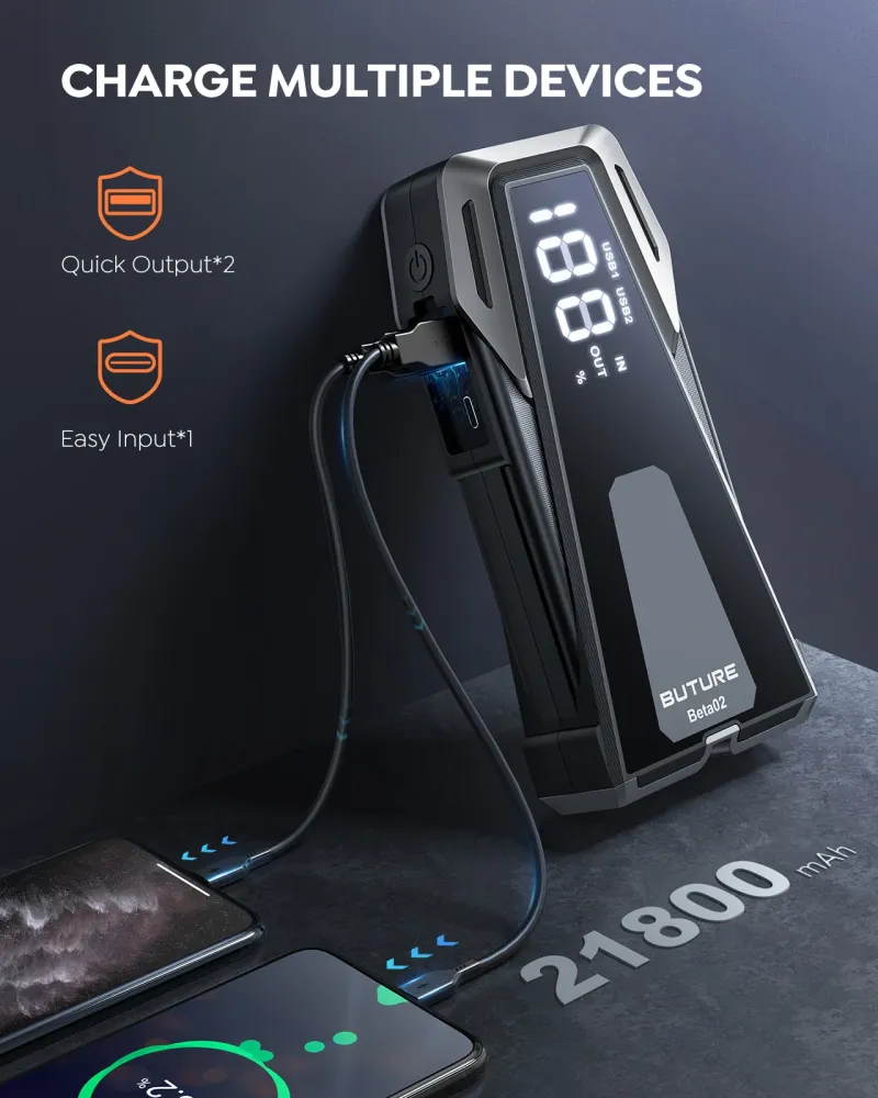 Buture Beta02 Verplaatsbaar Car Jump Starter 2500A