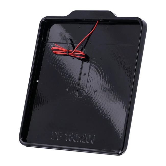 DMP, Marco De Matrícula Con Luz 5.0 DE. Negro Brillante Para Harley Davidson met eenvoudige applicatie