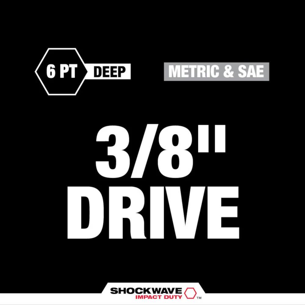 MILWAUKEE 43 PC. SHOCKWAVE IMPACT DUTY 3/8" Drive SAE & Metric Deep 6 Point Socket Set Q4