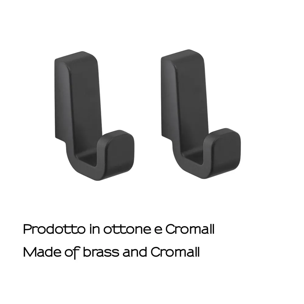 2-piece coat rack geel koper and Cromall Gedy Samoa series - Matte Black