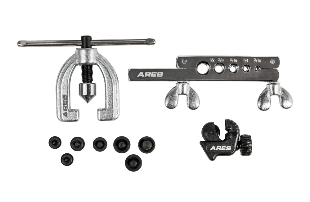 ARES 18019 - Double Flaring Tool Set Bijkomend Adapters zwarte poedercoating