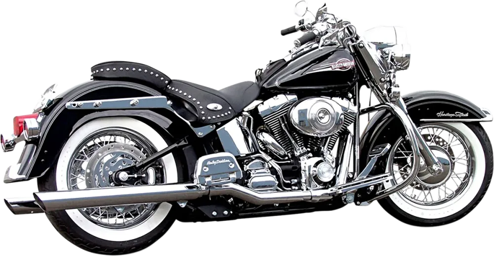 Bassani Slip-On Mufflers Harley-Davidson Softail True Dubbel Headers met bovenste bevestiging