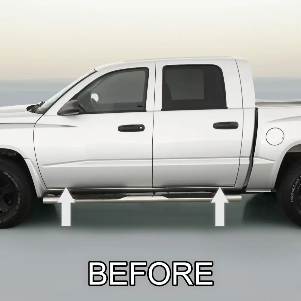 2" Black Body Side Molding Die Cut Ends 1997-2011 Dodge Dakota