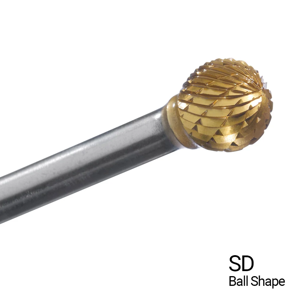 CHAMPION SD2 Tweeling Cut TiN Coated Carbide Bur met bovenste bevestiging