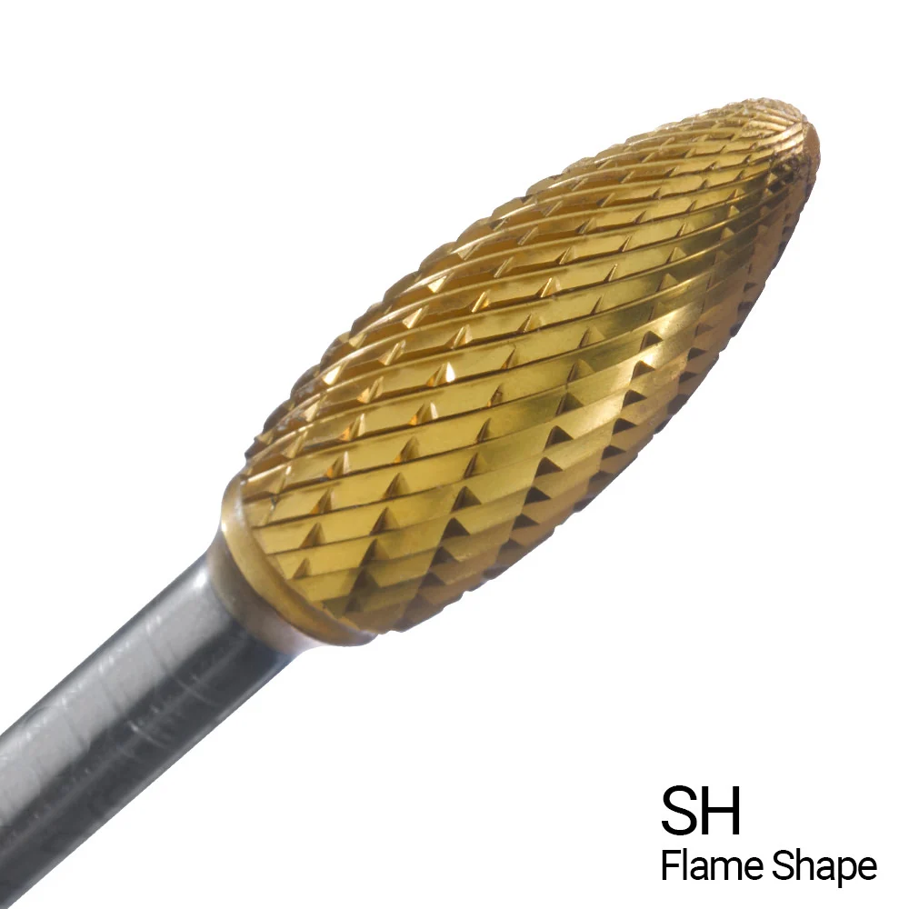 CHAMPION SH5 Tweemaal Cut TiN Coated Carbide Bur