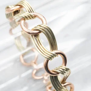 Chunky Two Tone Verguld Chain Link Bracelet