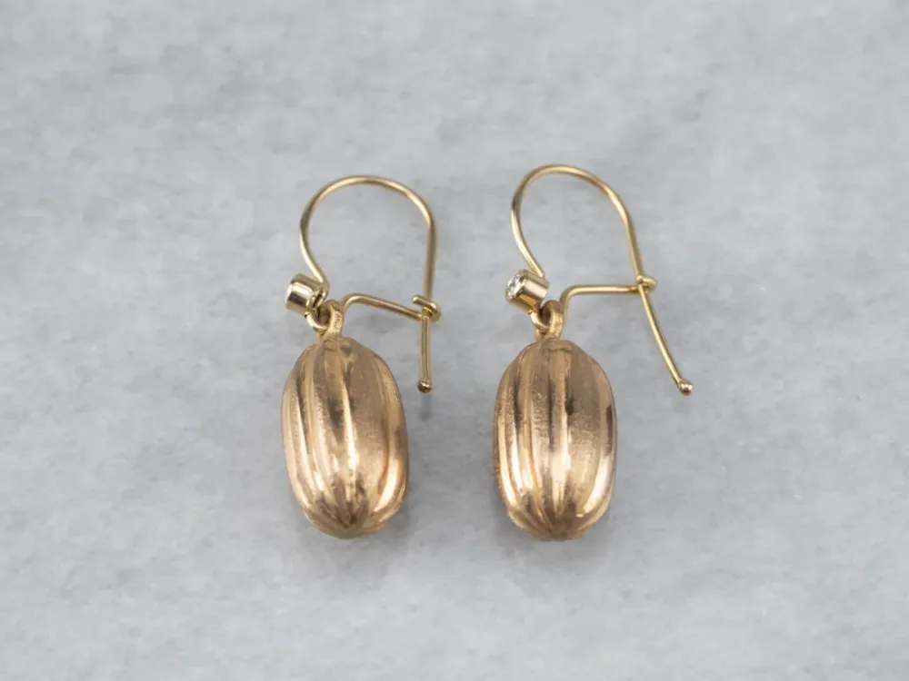 Diamond 22K Goud Bauble Drop Earrings met bovenste bevestiging