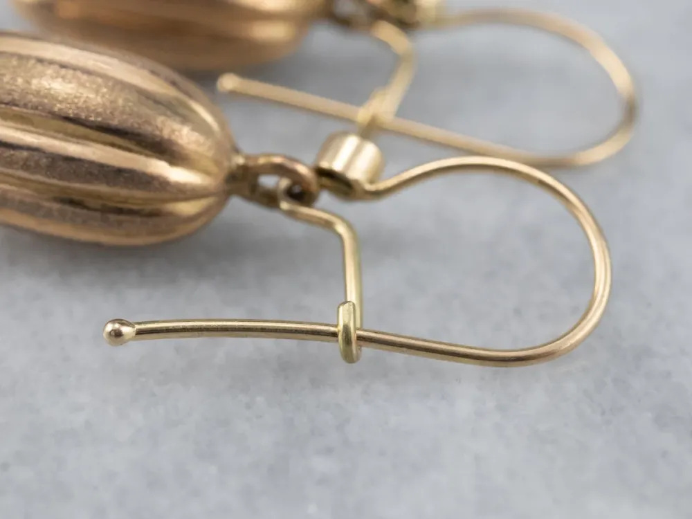 Diamond 22K Goud Bauble Drop Earrings met bovenste bevestiging