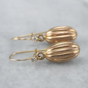 Diamond 22K Gouden Bauble Drop Earrings