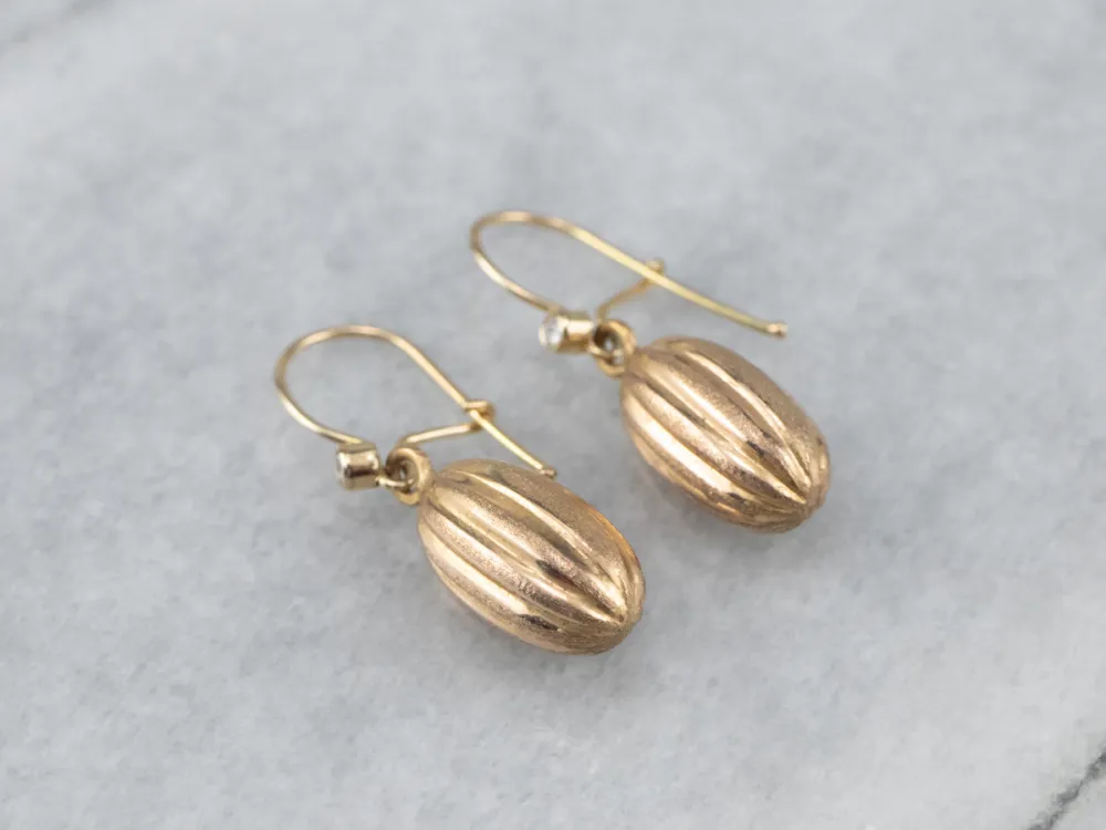 Diamond 22K Gouden Bauble Drop Earrings
