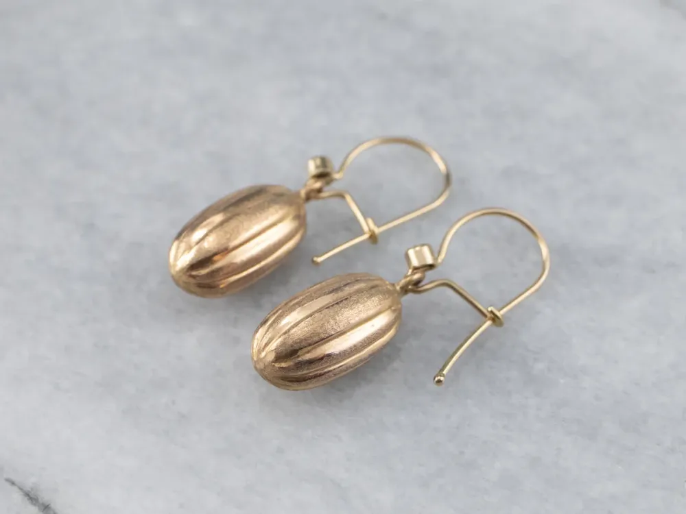 Diamond 22K Gouden Bauble Drop Earrings