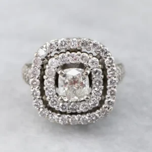 Diamond Duo Halo Engagement Ring