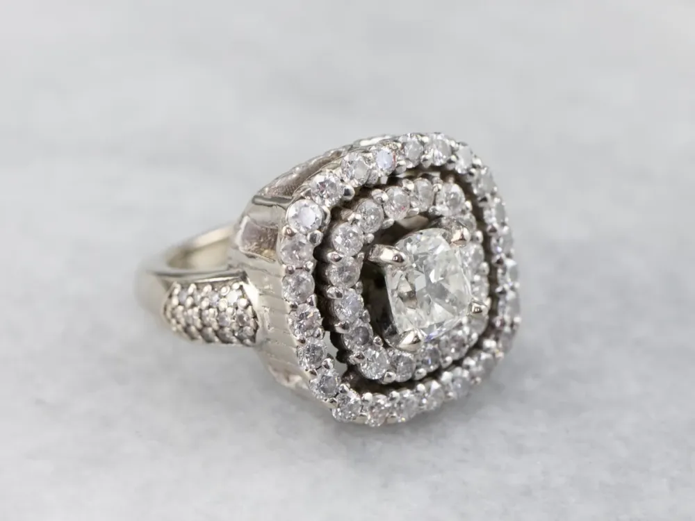 Diamond Duo Halo Engagement Ring