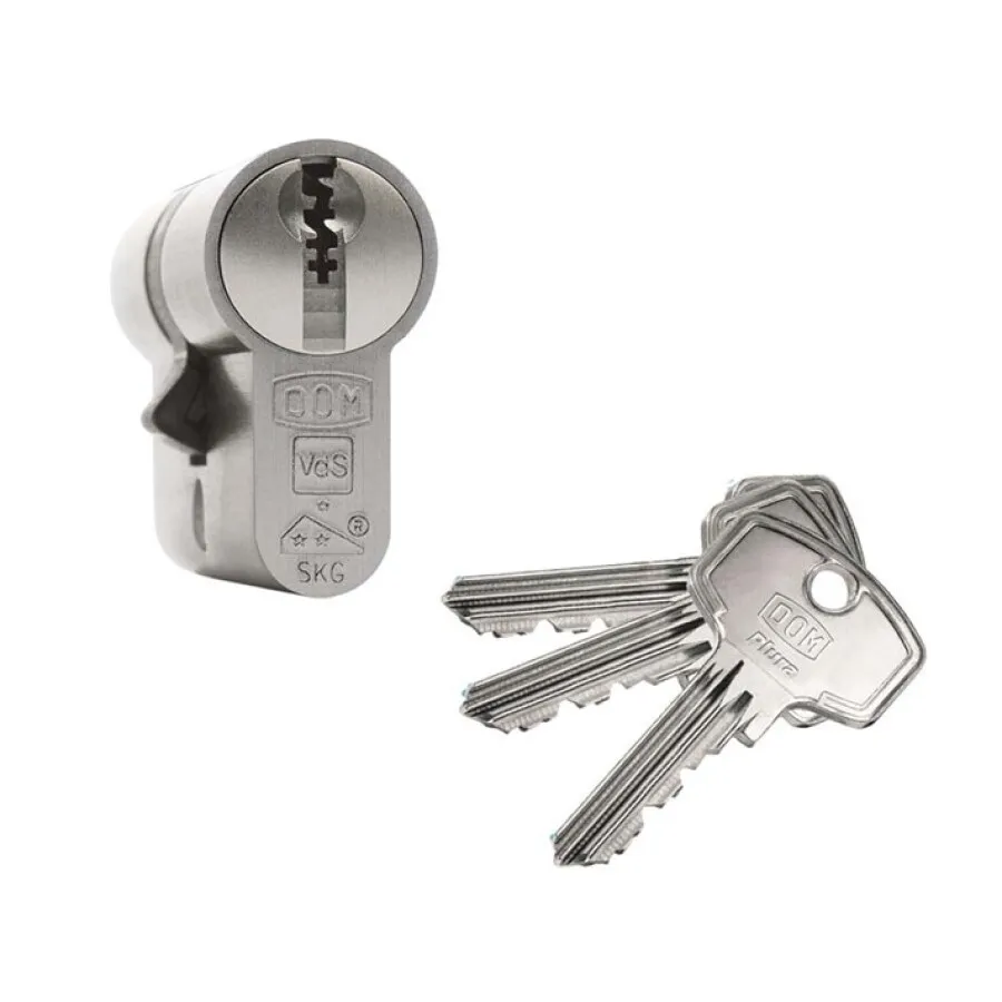 DOM dubbele cilinder - 333 Plura SKG2 - 40-55mm - set à 4 stuks gelijksluitend voor verlaagde auto's