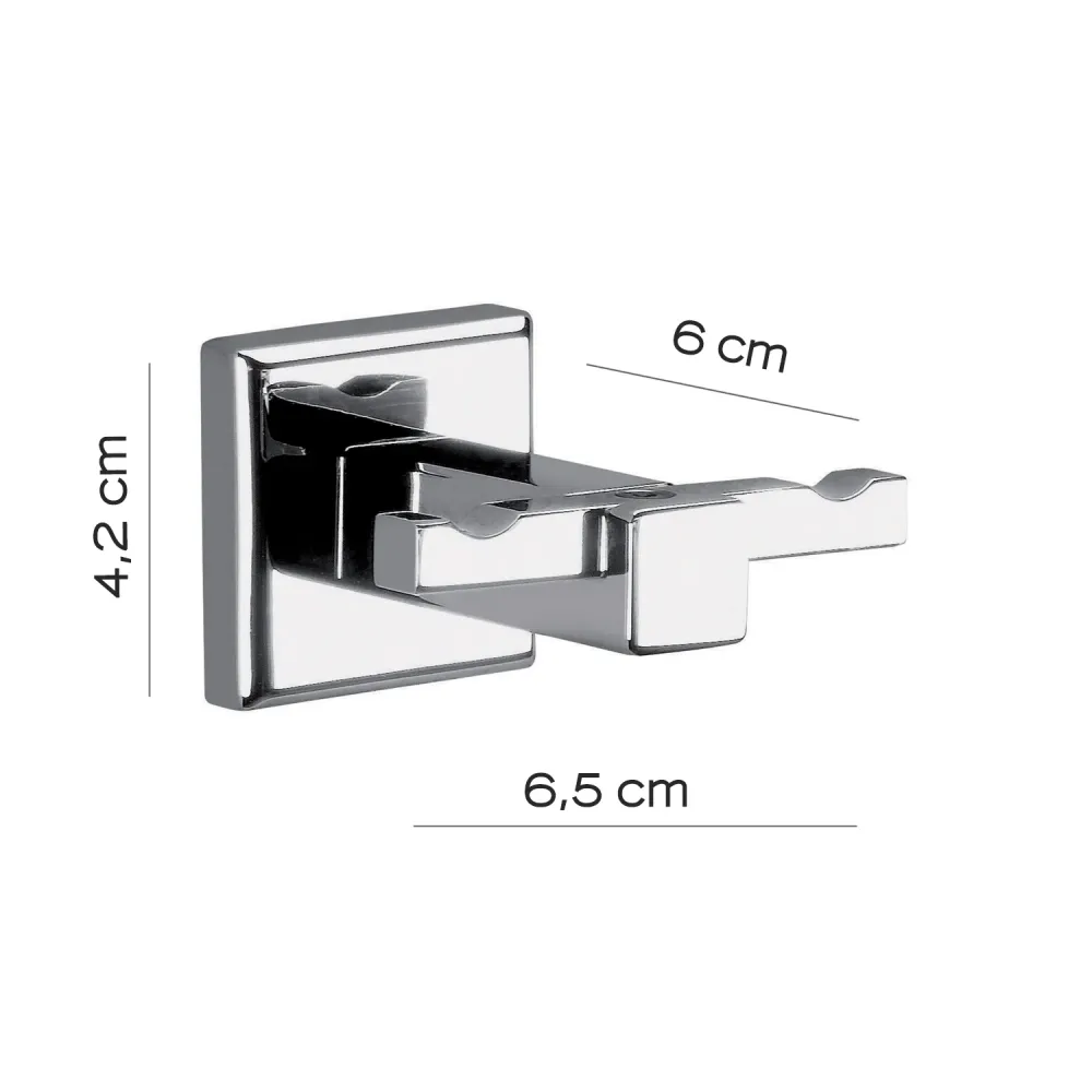 Double coat rack AISI 304 stainless RVS Colorado Gedy - Chrome-plated Heavy Duty constructie