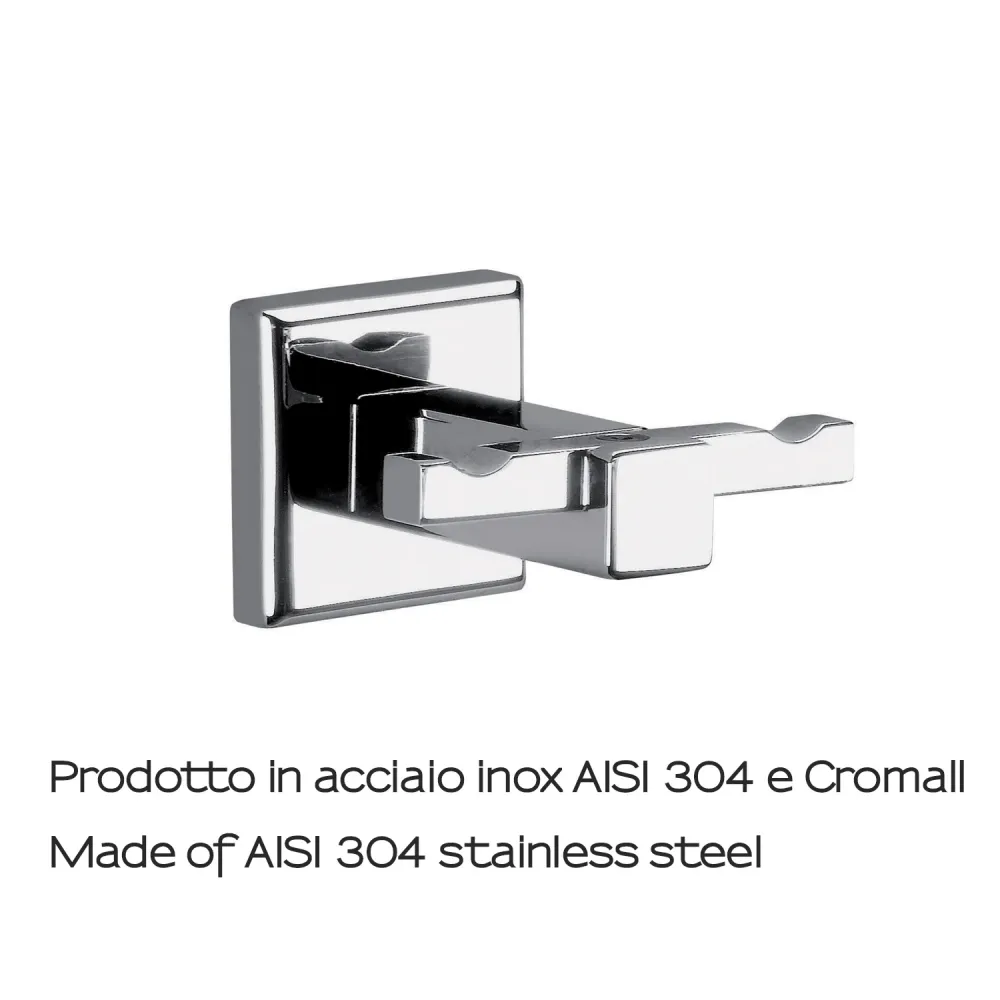 Double coat rack AISI 304 stainless RVS Colorado Gedy - Chrome-plated Heavy Duty constructie