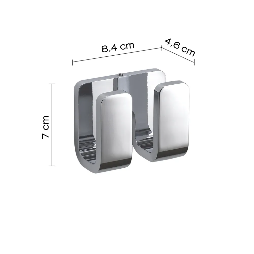 Double coat rack Geel koper, Stainless Steel and Cromall Outline Gedy - Chrome