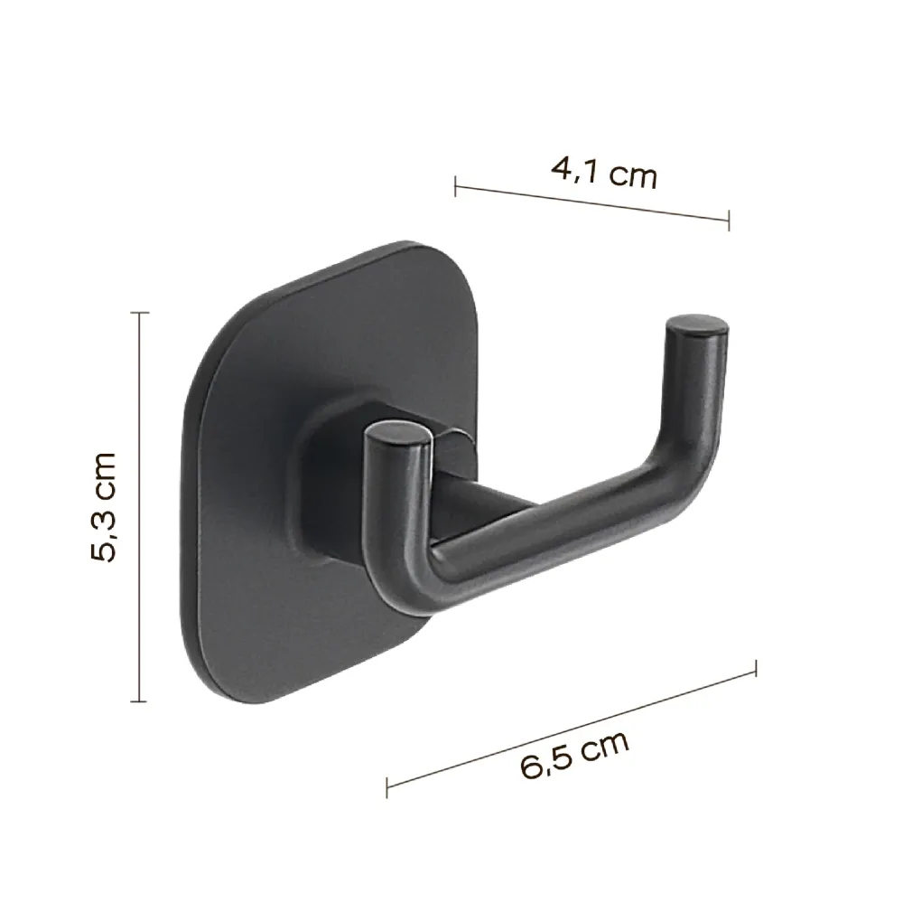 Double coat rack stainless RVS and chromall Teide Gedy - Matte Black