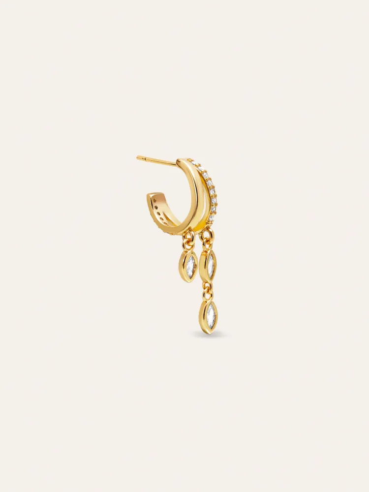 Double Drip Gouden Single Earring voor verlaagde auto's