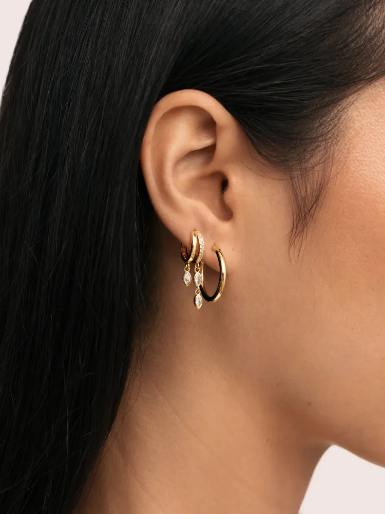 Double Drip Gouden Single Earring voor verlaagde auto's