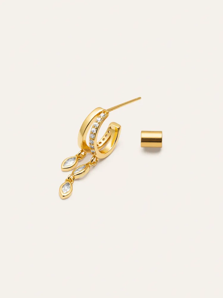 Double Drip Gouden Single Earring voor verlaagde auto's