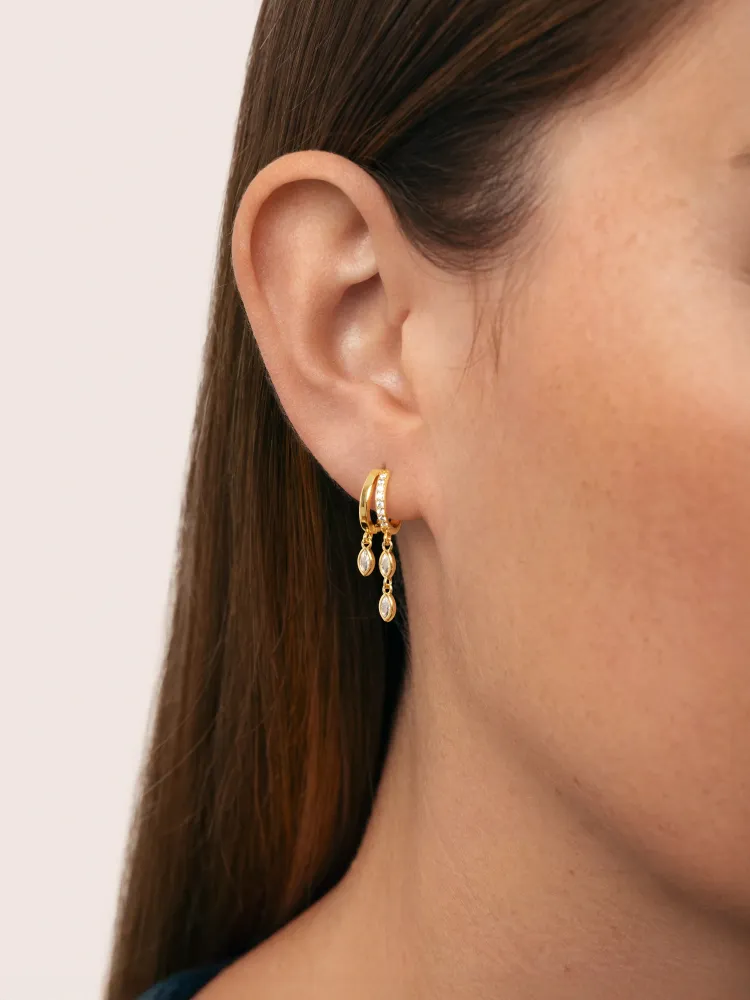 Double Drip Gouden Single Earring voor verlaagde auto's