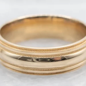 Double Milgrain Edge Wedding Band