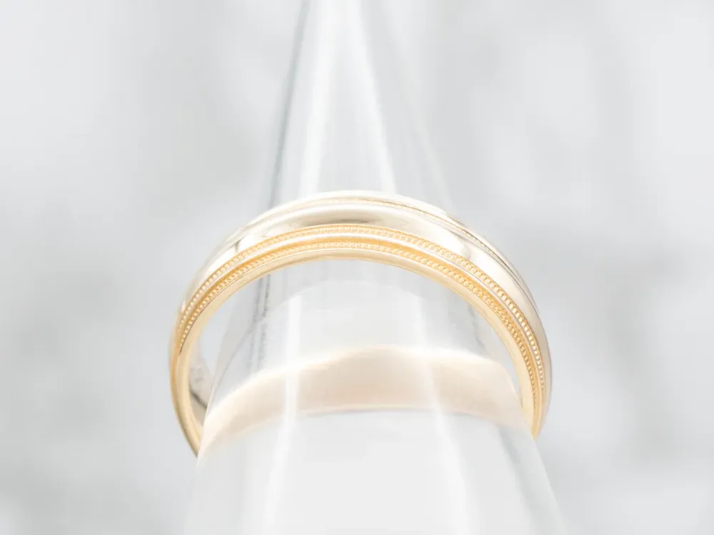 Double Milgrain Edge Wedding Band