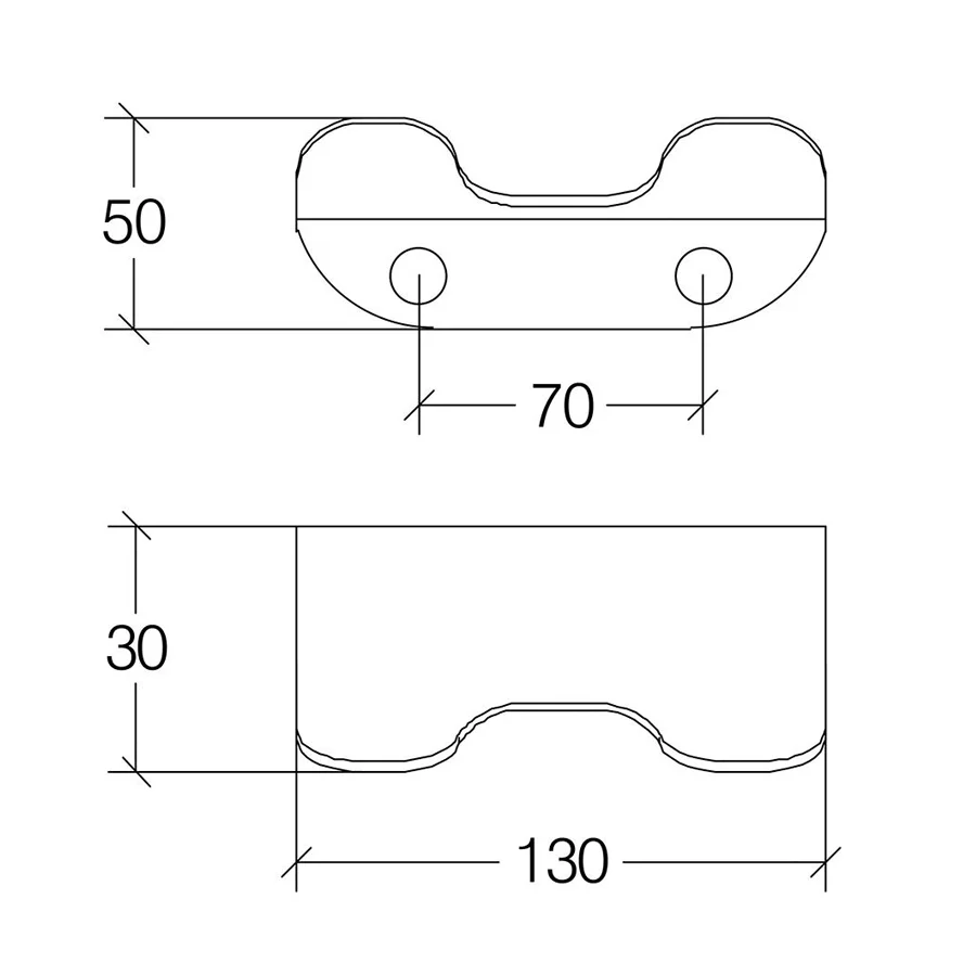 Double wall hook satin-finished 316 RVS Lineabeta Roersa collection