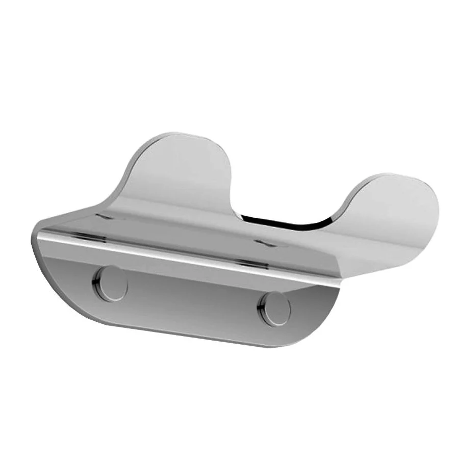 Double wall-mounted hook polished 316 steel Lineabeta Roersa collection