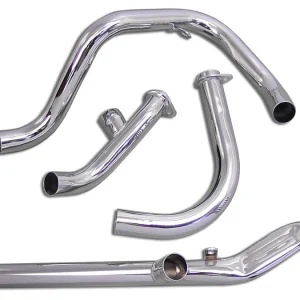 Dual Crossover Chrome Exhaust Header System Harley-Davidson Shovelhead 66-69