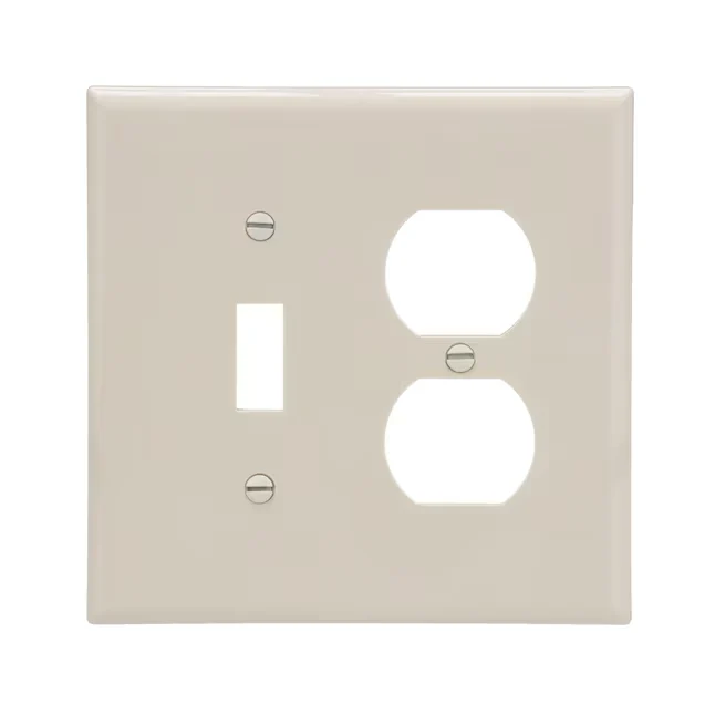 Eaton 2-Gang Midsize Light Almond Onbreekbaar kunststof Indoor Toggle/Duplex Wall Plate