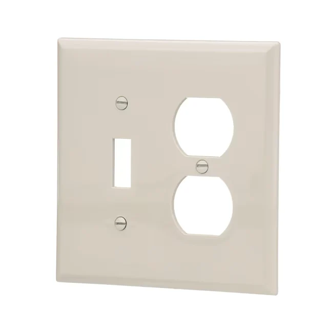 Eaton 2-Gang Midsize Light Almond Onbreekbaar kunststof Indoor Toggle/Duplex Wall Plate