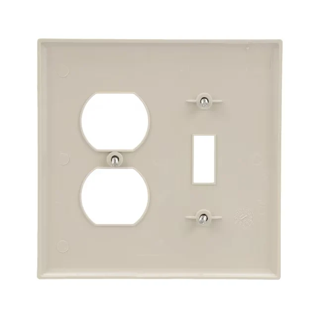 Eaton 2-Gang Midsize Light Almond Onbreekbaar kunststof Indoor Toggle/Duplex Wall Plate