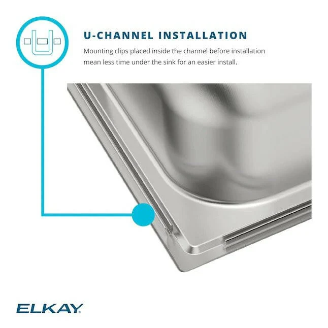 Elkay Dayton 33" x 22" Drop- Stainless Steel Double Equal Bowl 4-Hole Stainless Staal Kitchen Sink