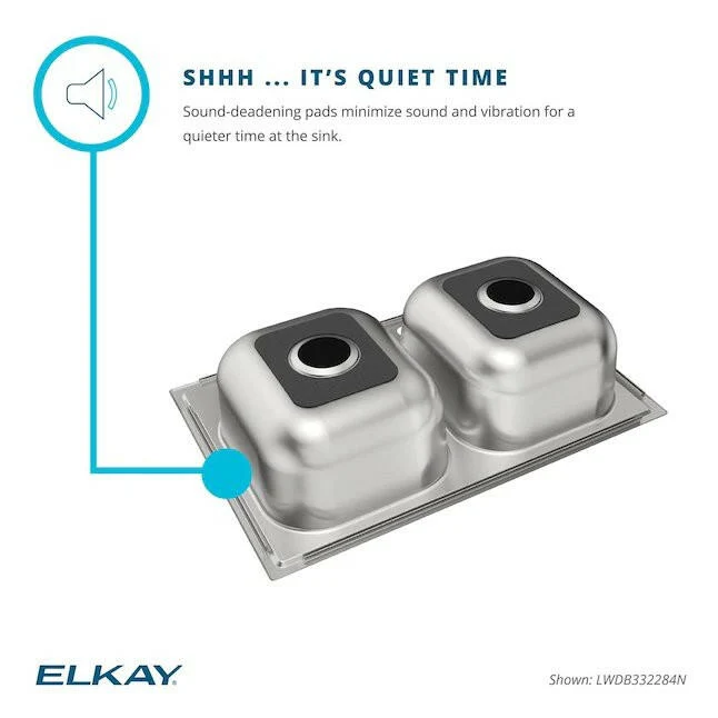 Elkay Dayton 33" x 22" Drop- Stainless Steel Double Equal Bowl 4-Hole Stainless Staal Kitchen Sink