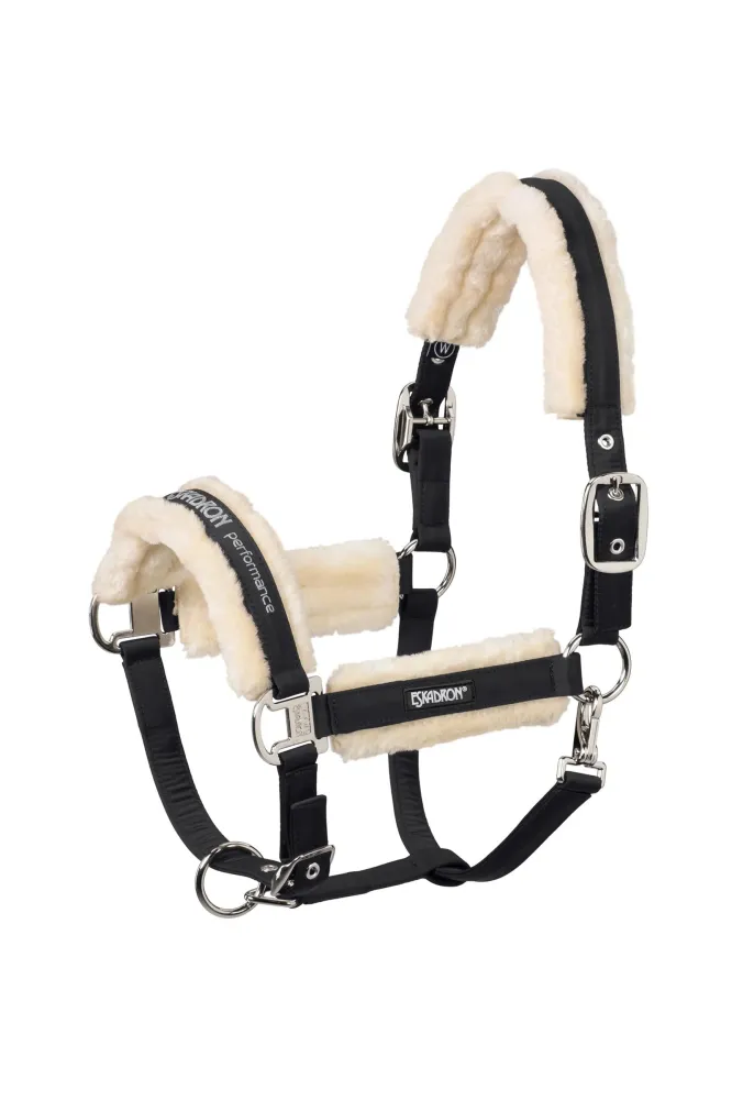 Faux Fur Halter Double Pin Koolzwart F