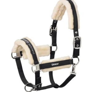 Faux Fur Halter Double Pin Koolzwart F