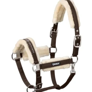 Faux Fur Halter Tweevoudig Pin Darkbrown SHP