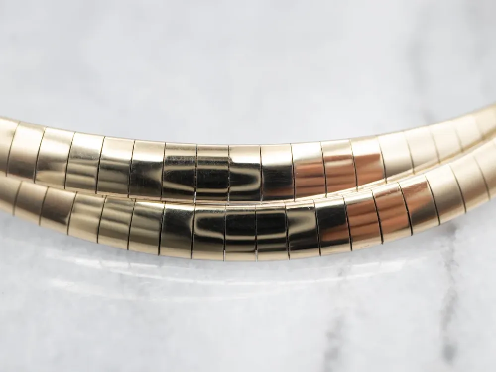 Gasdruk schokdemper Reversible Two-Tone Verguld Omega Chain