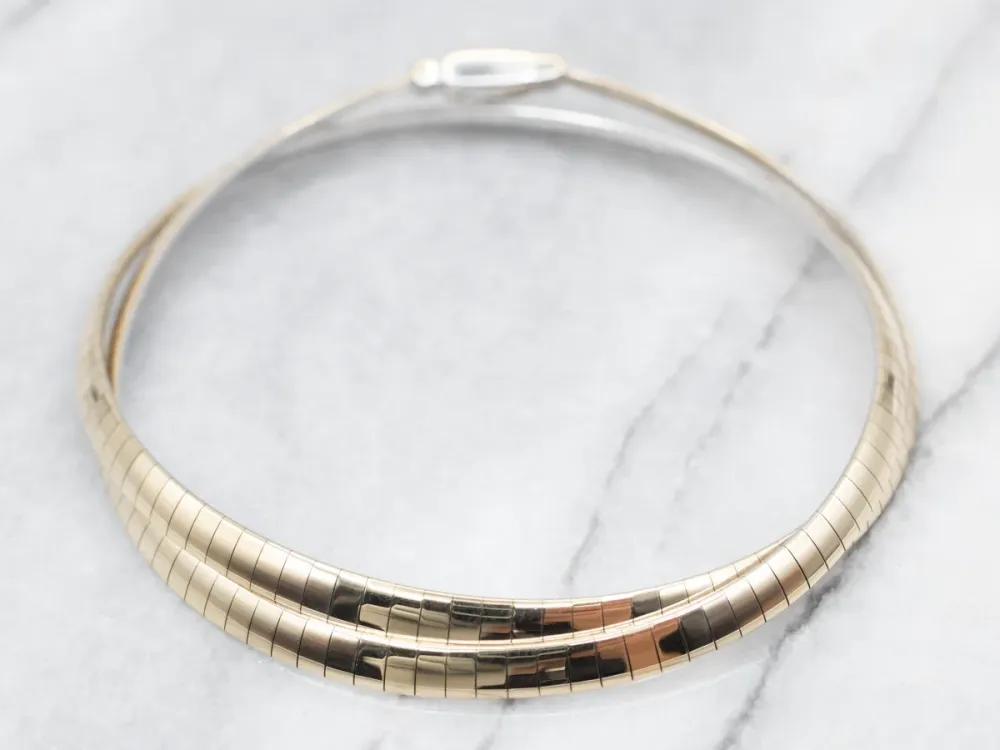 Gasdruk schokdemper Reversible Two-Tone Verguld Omega Chain